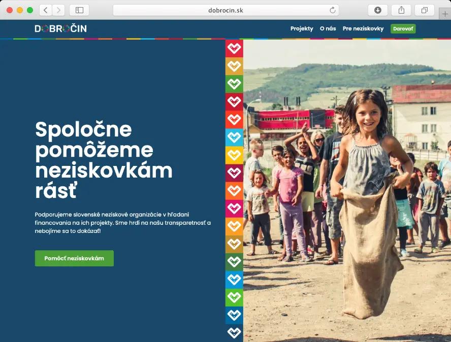 Screenshot of dobrocin.sk homepage